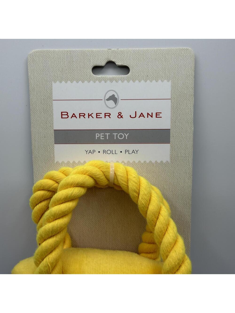 Barker & Jane Blue and White Striped Boot Plush Dog Toy With Squeaker Rope - Picture 2 of 10